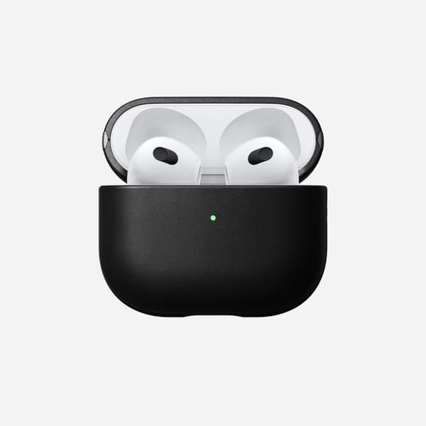 AirPods 3 Fodral - Nomad - Äkta läder - Svart - Modernt fodral - Klassisk design
