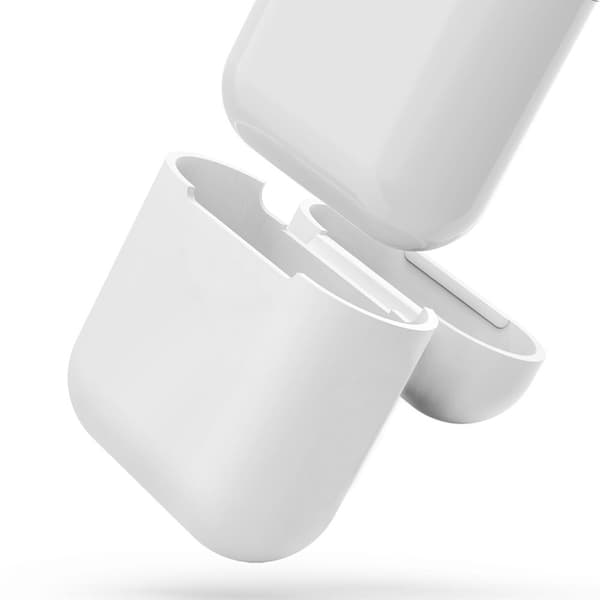 2x Silikonskal fodral för Apple Airpods / Airpods 2 - Vit