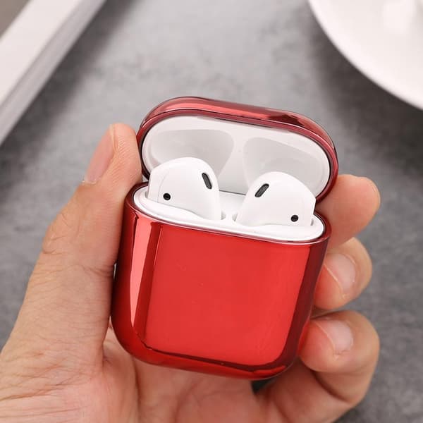 2x Röd Electroplate fodral Apple Airpods / Airpods 2