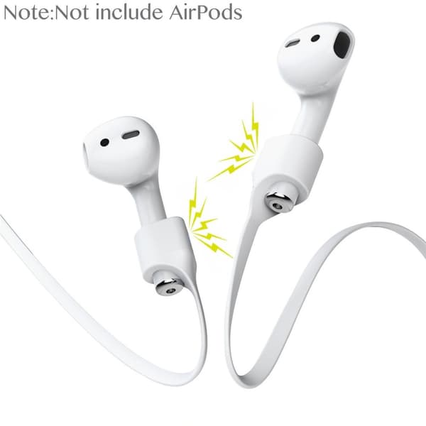 2x Hvit magnetisk silikon ledning Apple AirPods stropp stropper