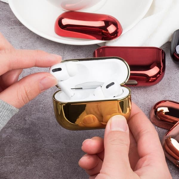 2x Guld elektropladetaske Apple Airpods PRO