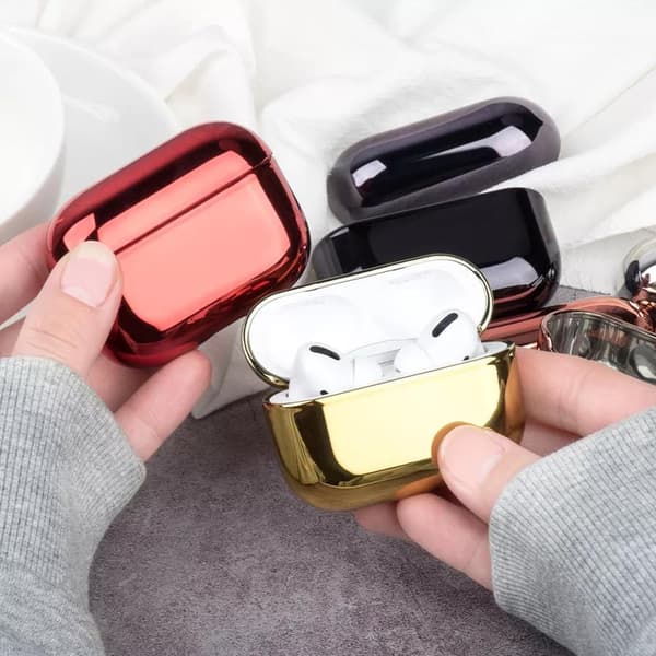 2x Guld elektropladetaske Apple Airpods PRO