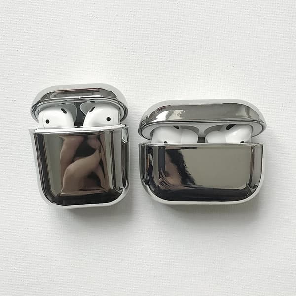 2x Sølv elektropladetaske Apple Airpods PRO