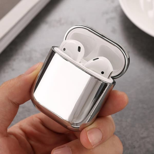 2x Sølv elektroplade-etui Apple Airpods / Airpods 2