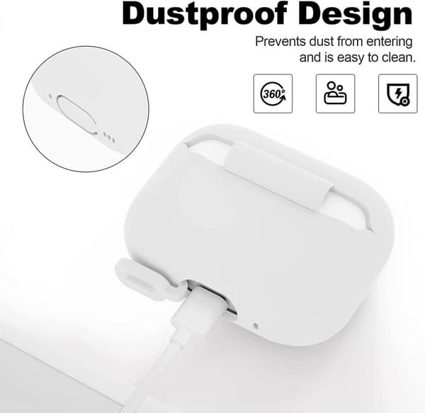 2x Valkoinen Airpods PRO 2 silikonikuorikotelo