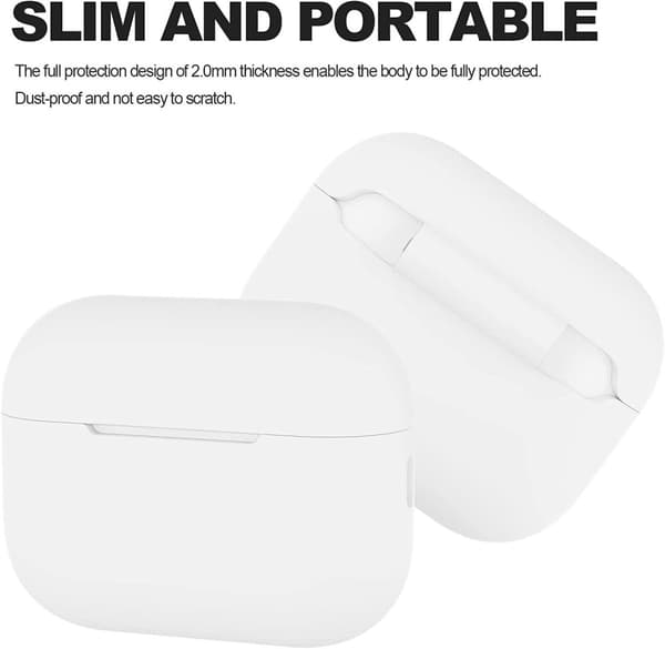 2x Valkoinen Airpods PRO 2 silikonikuorikotelo