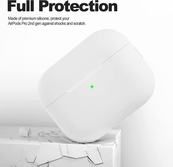2x Valkoinen Airpods PRO 2 silikonikuorikotelo