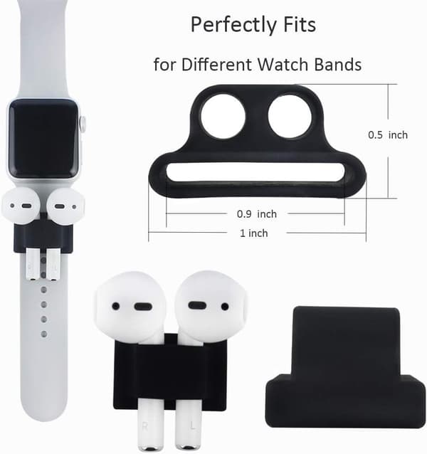 3x Svart Watch Band Organizer kompatibel med AirPods