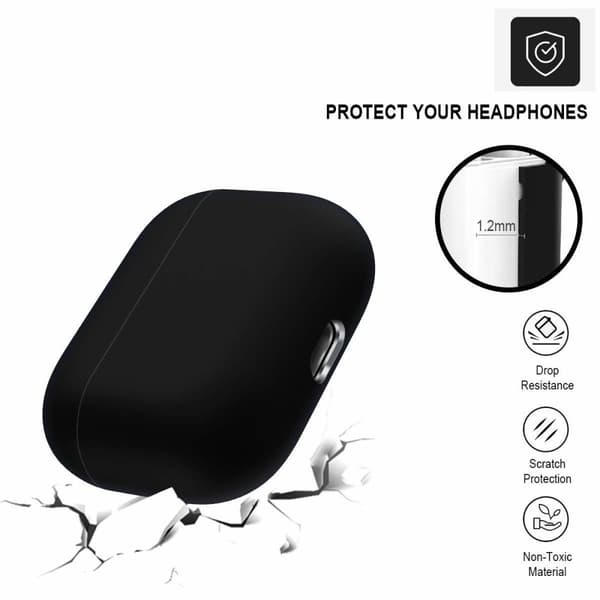 2x Silikonskal fodral för Apple Airpods PRO Svart