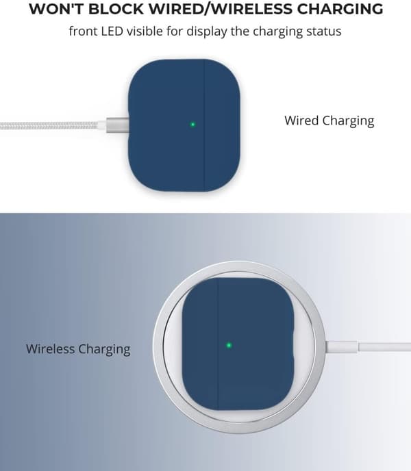 2x Marinblå Apple AirPods 3 skal silikon skyddsfodral för AirPods 3