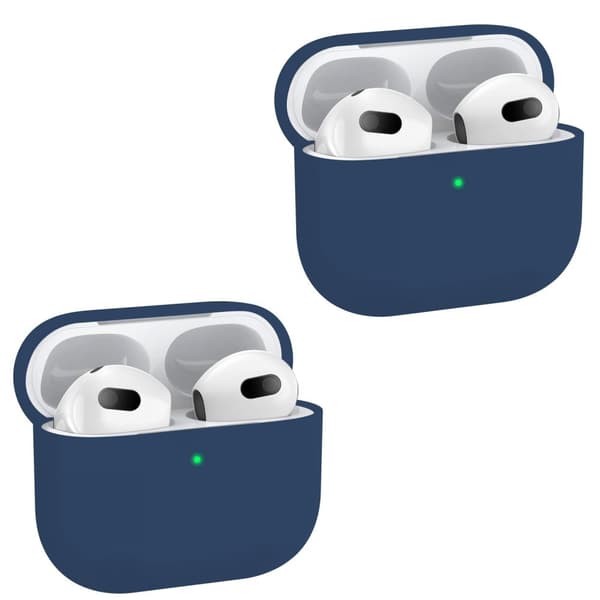 2x Marinblå Apple AirPods 3 skal silikon skyddsfodral för AirPods 3