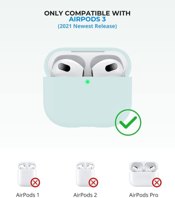 2x Blå Apple AirPods 3-deksel silikonbeskyttelsesdeksel for AirPods 3