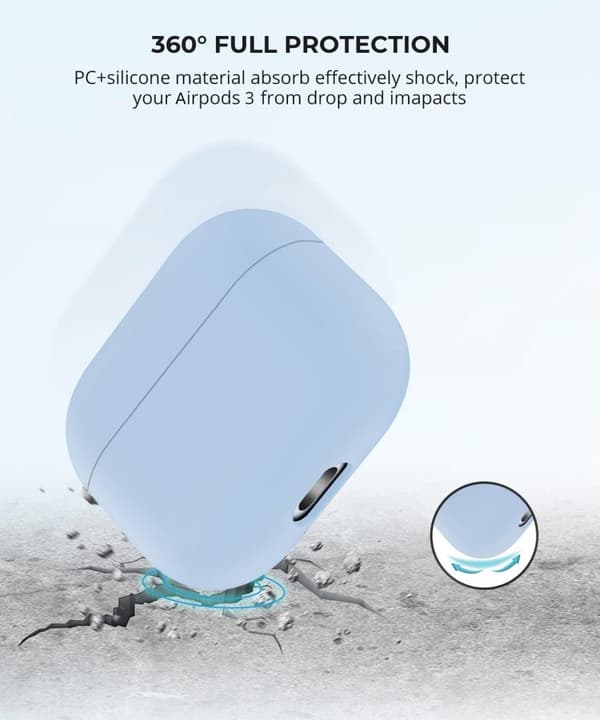 2x Lilla Apple AirPods 3 silikonbeskyttelsesdeksel for AirPods 3