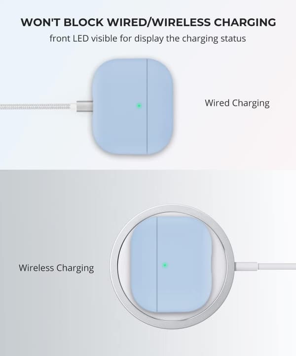2x Lilla Apple AirPods 3 silikonbeskyttelsesdeksel for AirPods 3