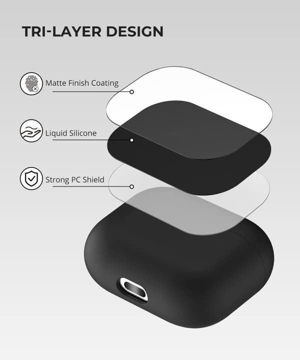 2x Musta Apple AirPods 3 -kotelo silikonisuojakotelo AirPods 3:lle