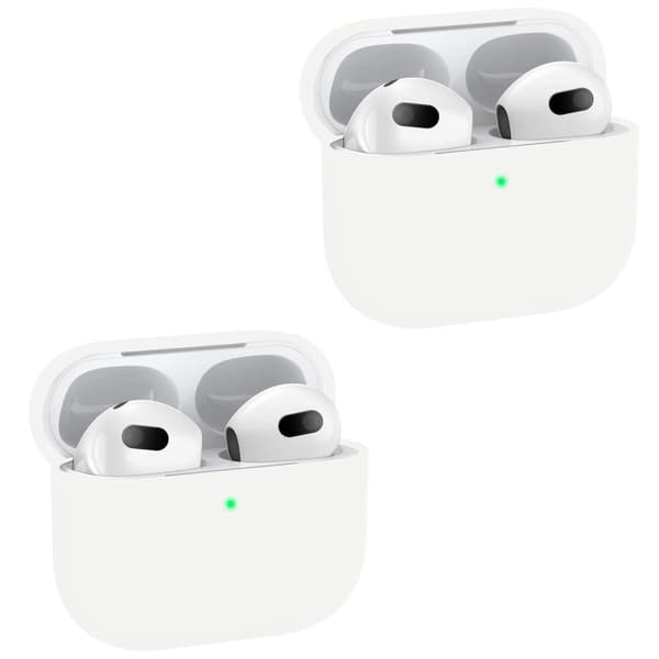2x Vit Apple AirPods 3 skal silikon skyddsfodral för AirPods 3