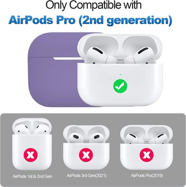 2x Lilla Airpods PRO 2 silikondeksel