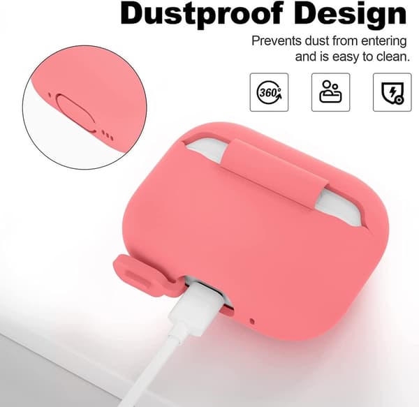 2x Vaaleanpunainen Airpods PRO 2 silikonikuorikotelo