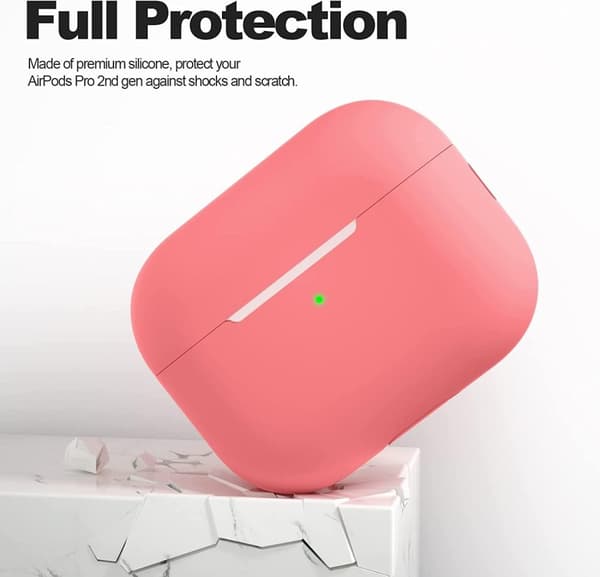 2x Vaaleanpunainen Airpods PRO 2 silikonikuorikotelo