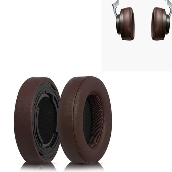 INF Sæt med 2 proteinlæder ørepuder med clips til Shure AONIC50 Brun