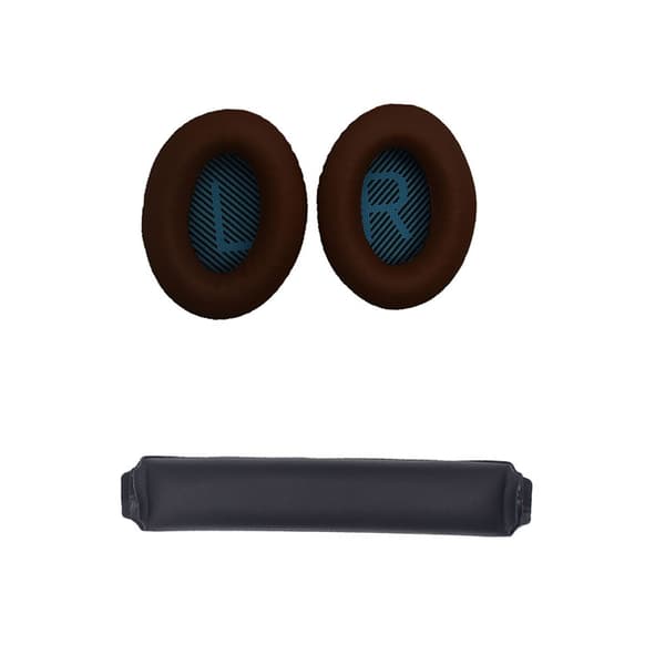 INF Öronkuddar och kudde för huvudbåge till Bose QC15 QC25 QC35 hörlurar Kaffe+blått