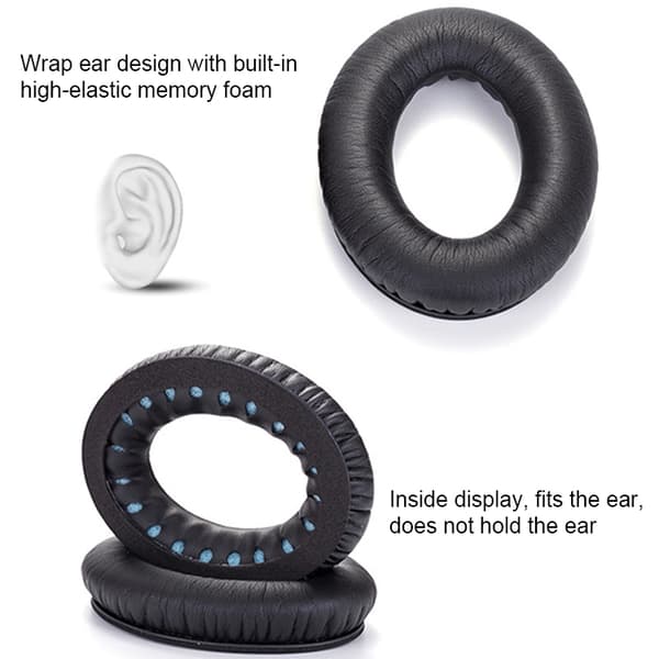 Myke øreputer for Bose QC2 / QC15 / AE2 / QC25 / QC35 - Svart