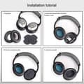 Miniatyrbillede 5 af 6: Bløde ørepuder til Bose QC2 / QC15 / AE2 / QC25 / QC35 - Sort