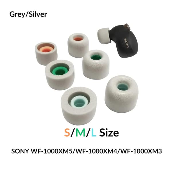Sony WF-1000XM4 öronkuddar memory foam by headphoneparts - (3 olika storlekar S/M/L) - Black