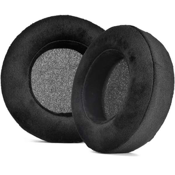 INF Erstatningsøreputer i svart fløyel for tykkede for Corsair Virtuoso PRO (2-pack) 0