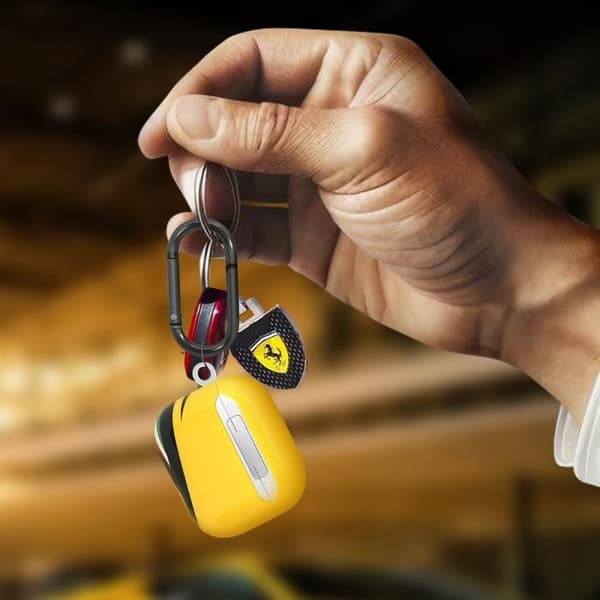 Fodral för Airpods 3 Slitstark silikonkarbinhake Ferrari Gul