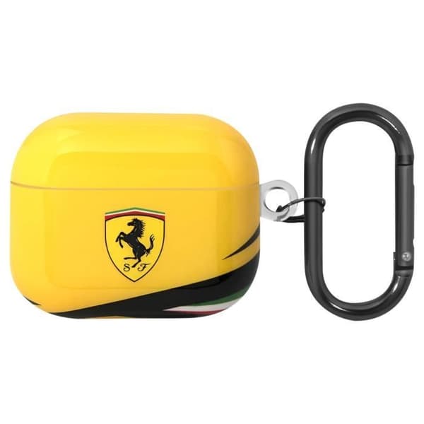 Fodral för Airpods 3 Slitstark silikonkarbinhake Ferrari Gul
