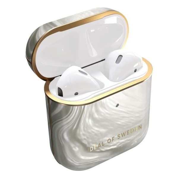 Fodral för AirPods 1 och 2 Marbled Elegant Luminous Pearl iDeal of Sweden Silver
