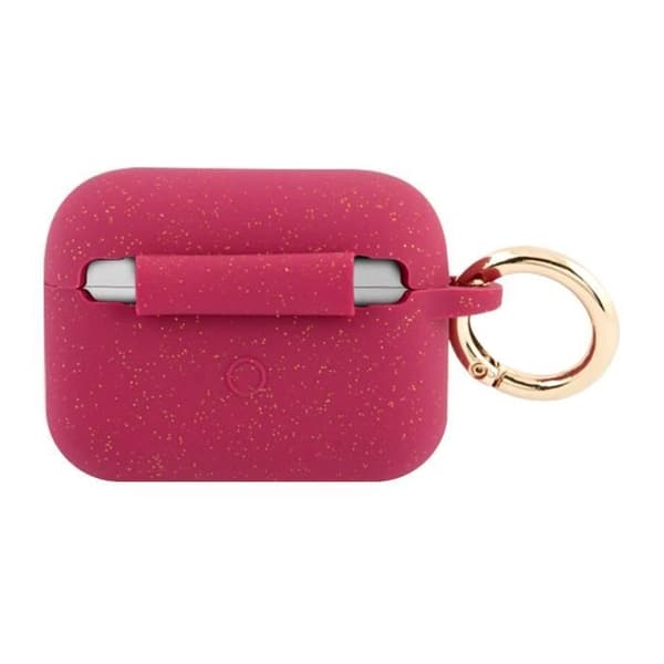 Silikonfodral för AirPods Pro Glitter Look med karbinhake Ring Guess Fuchsia
