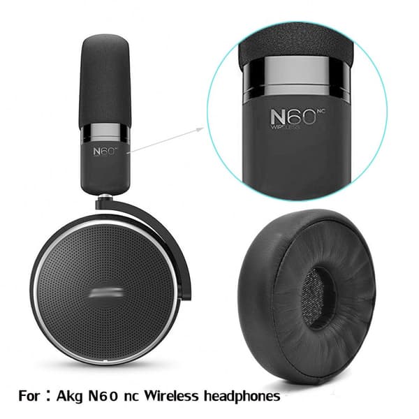 INF Ersättande öronkuddar för AKG N60NC Bluetooth-hörlurar - 2-pack (svart)