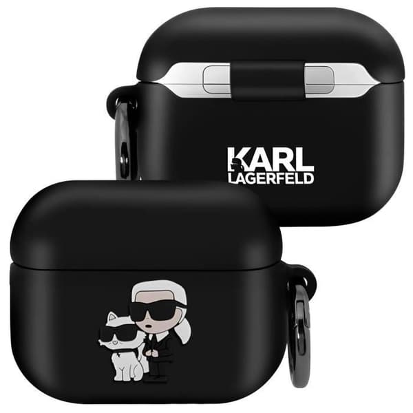 Coque för AirPods Pro - KARL LAGERFELD - Stötsäker Mjuk med Ring - Svart