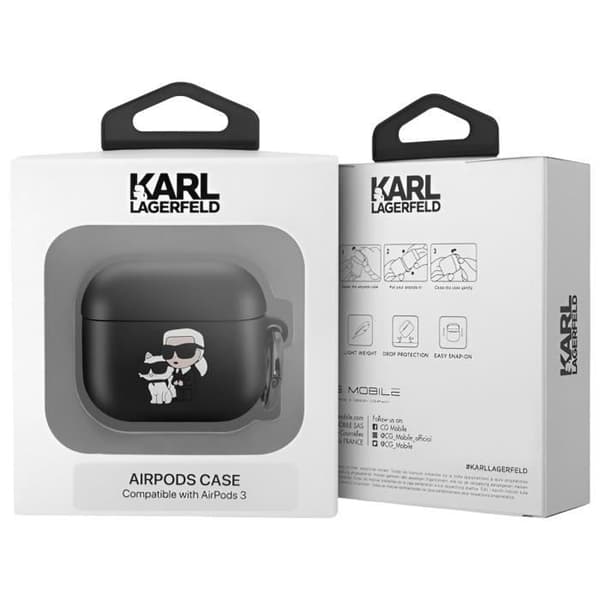 Fodral för AirPods 3 Stötsäker Soft med Ring Karl Lagerfeld Svart