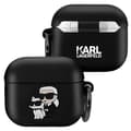 Miniatyrbild 1 av 4: Fodral för AirPods 3 Stötsäker Soft med Ring Karl Lagerfeld Svart