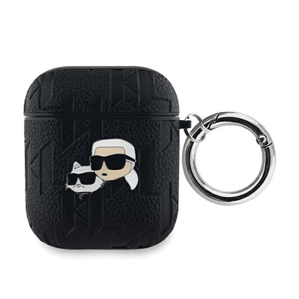AirPods 1/2 generations fodral (svart) Karl Lagerfeld Karl &amp; Choupette Head monogram