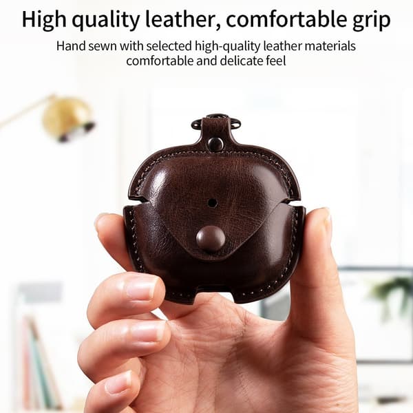 SKALO AirPods 4 PU-Läder Fodral - Svart