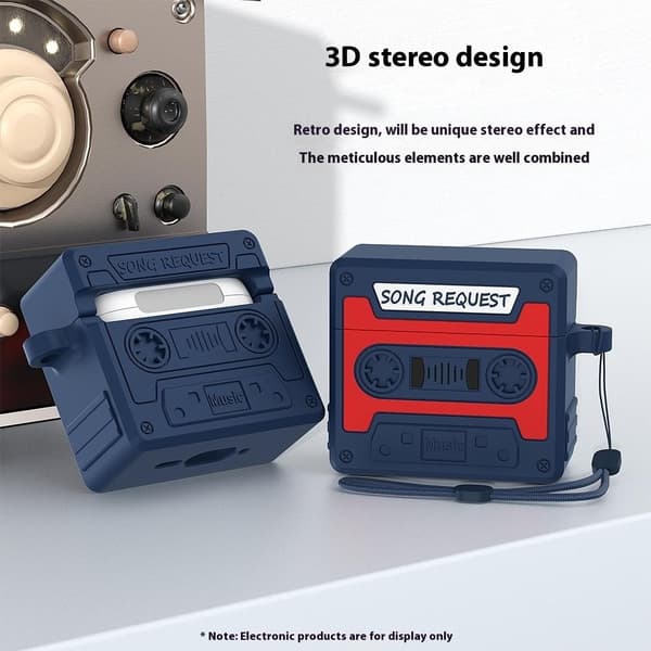 SKALO AirPods 4 Cassette Tape Design Fodral - Orange