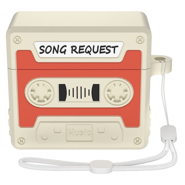 SKALO AirPods 4 Cassette Tape Design Fodral - Orange