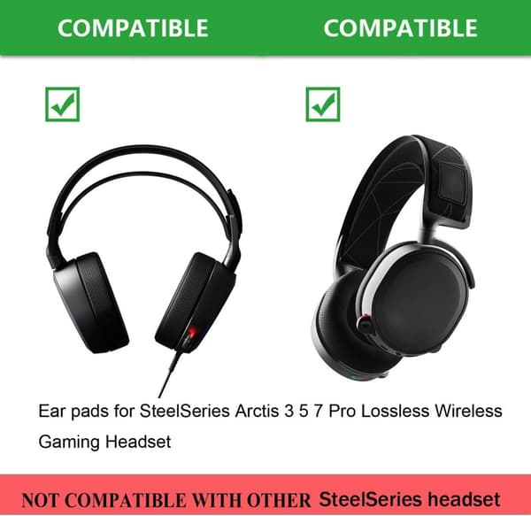 Ørepuder til SteelSeries Arctis 7 / 5 / 3 Sort 1 par