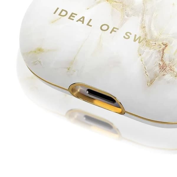 Marbled AirPods 3 Fodral Elegant Golden Pearl Marble iDeal of Sweden White