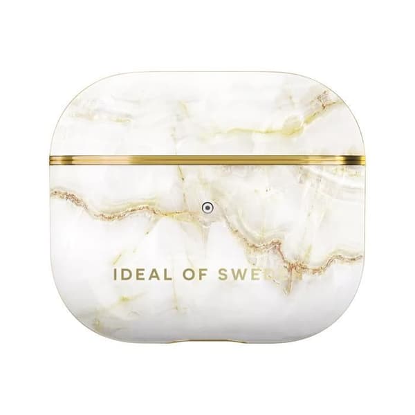 Marbled AirPods 3 Fodral Elegant Golden Pearl Marble iDeal of Sweden White