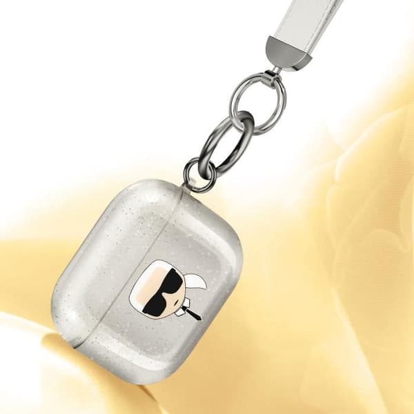 Fodral till AirPods Pro - KARL LAGERFELD - Glitter - Stötsäker - Silver