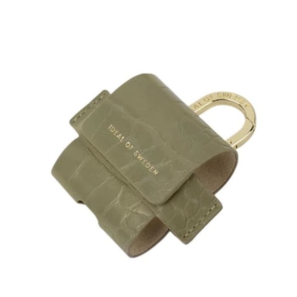Mini Sac AirPods 3 - IDEAL OF SWEDEN - Modell Flo - Syntetiskt läder - Grön - Karbinhake
