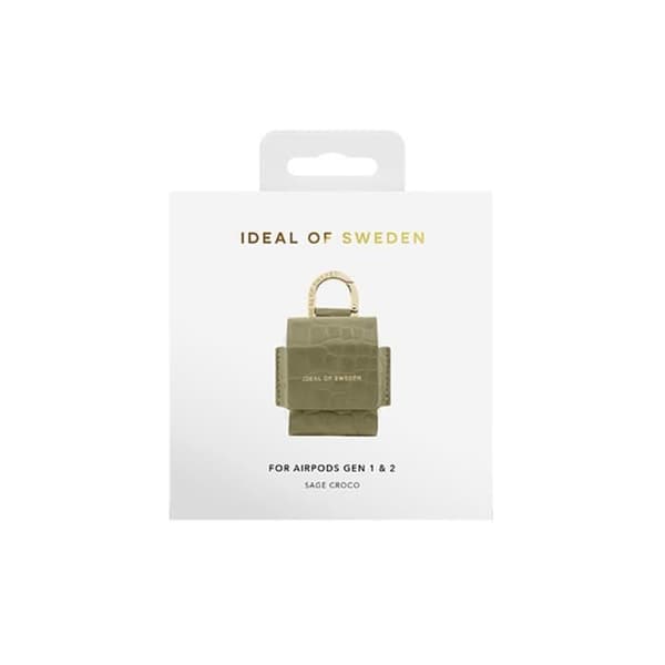 Mini Sac AirPods - IDEAL OF SWEDEN - Modell Flo - Syntetiskt läder - Grön - Karbinhake