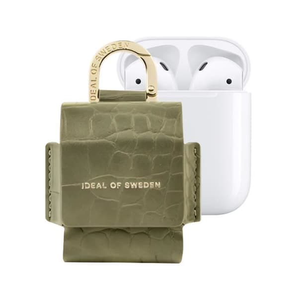 Mini Sac AirPods - IDEAL OF SWEDEN - Modell Flo - Syntetiskt läder - Grön - Karbinhake
