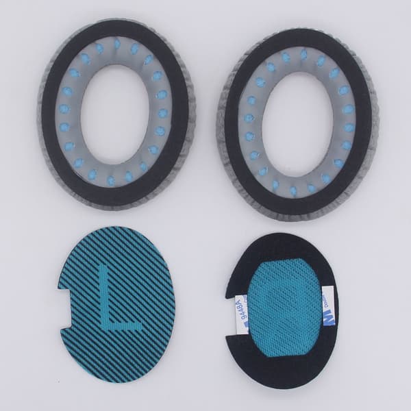 INF Vaihtokuulokkeet Bose QC35-, QC25- ja QC15-kuulokkeille Harmaa+sininen