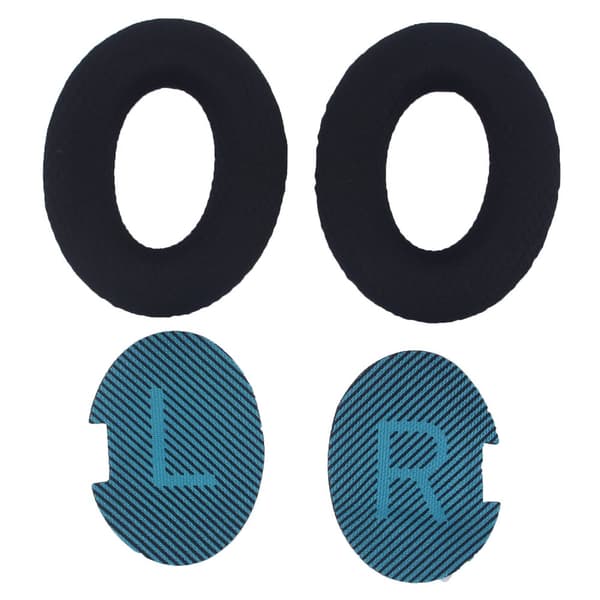 INF Ersättningsöronkuddar för Bose QC35, QC25, QC15 Hörlurar Svart + Blå